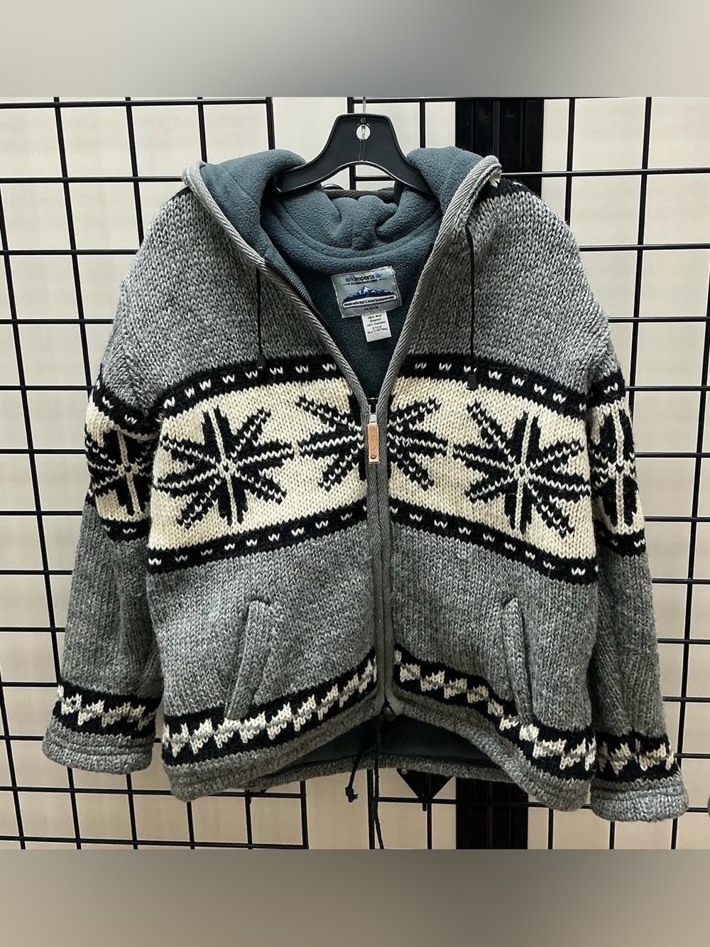 ARK IMPORTS NEW ZEALAND WOOL SWEATER JACKET, SMALL , 100% WOOL